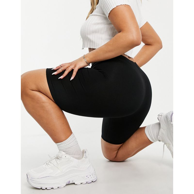 DESIGN Hourglass – 2-Pack kurze Basic-Leggings in Schwarz